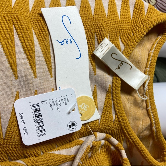 New Seea Georgia Bottoms Palomar Rashguard Top Areia Geometric Swimwear Bikini L - Picture 12 of 14